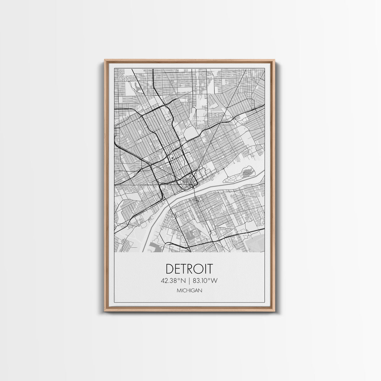 Detroit Street Map, Michigan Map, City Map Art, Minimalist Art, Wall Art, Canvas Print, Wall Art Bedroom, Travel Prints, Gift For Couple