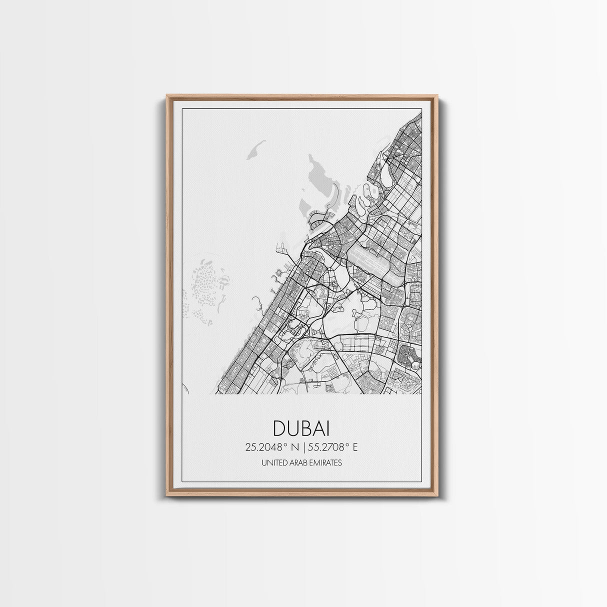 Dubai Street Map, UAE Map, City Map Art, Minimalist Art, Wall Art, Canvas Print, Aviation Gift, Travel Art, Office Décor, Unique Wall Art