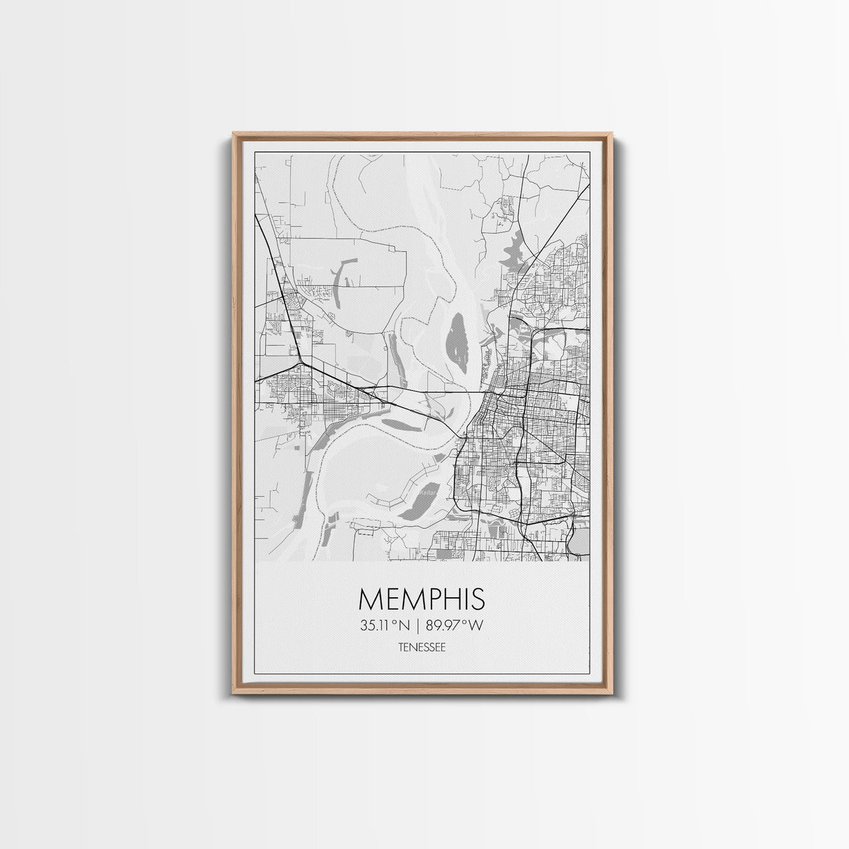 Memphis Street Map, Tennessee Map, City Map Art, Modern Art, Wall Art, Canvas Print, Music Room Décor, Housewarming Gift, Travel Art