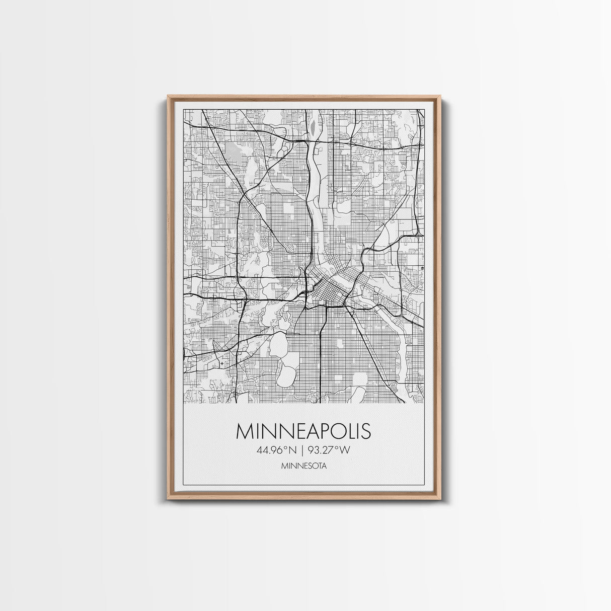Minneapolis Street Map, Minnesota Map, City Map Art, Modern Art, Wall Art, Canvas Print, Travel Print, Master Bedroom Art, Graduation Gift