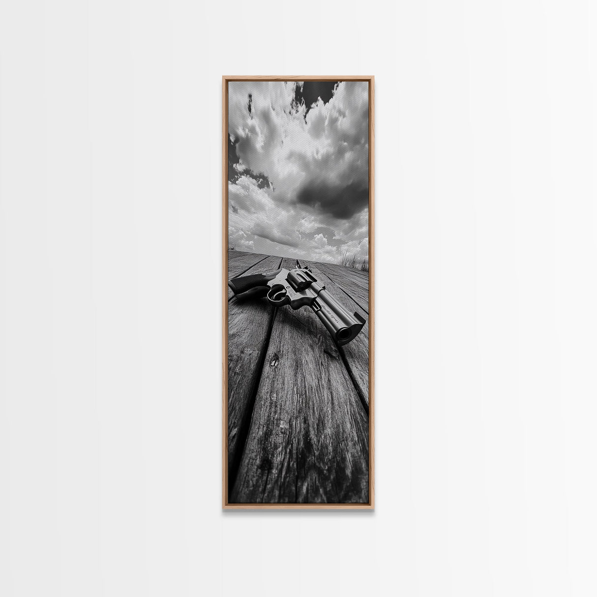 Revolver Gun Art, Canvas Print, moody art, western decor, rustic wall art, cowboy aesthetic, dark romance painting, unique gift idea