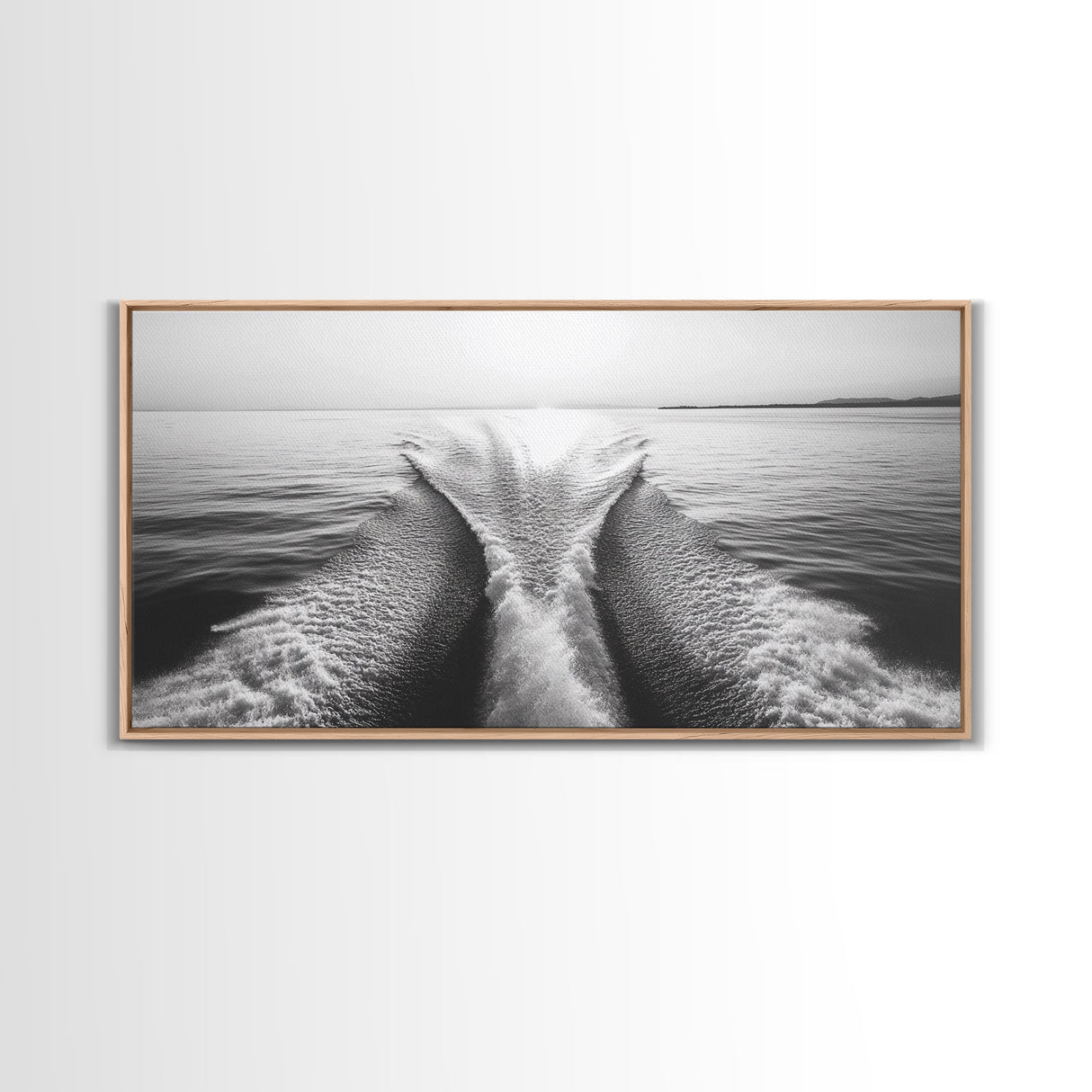 Nautical painting, ocean waves, coastal decor, seascape painting, panoramic art, extra wide art, framed canvas print