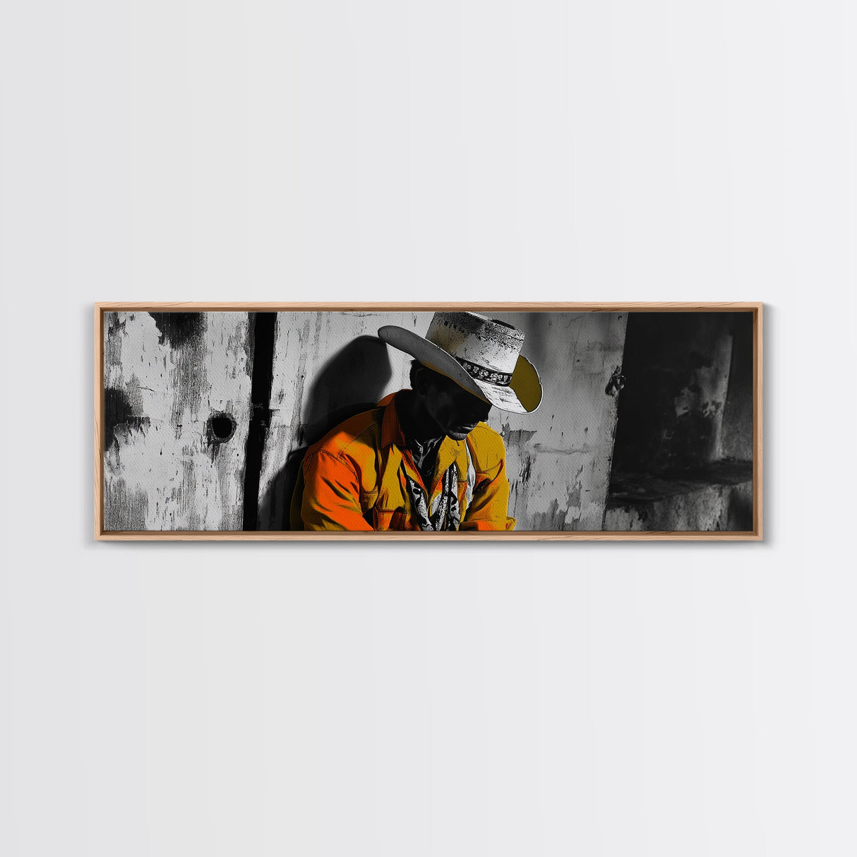 Lone Cowboy, Western Art, Moody Art, Ranch Life Wall Art, Rustic Decor, Farmhouse Art, Horizontal Wall Art, Canvas Print