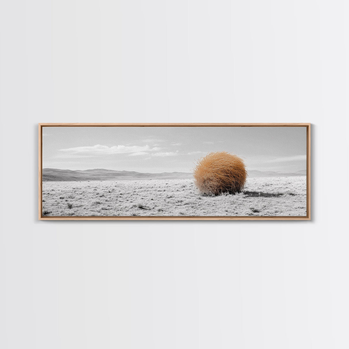 Tumbleweed, Desert Landscape, Southwest Wall Art, Minimalist Art, Extra Wide Art, Panoramic Art, Framed Canvas Print, Wabi Sabi Art
