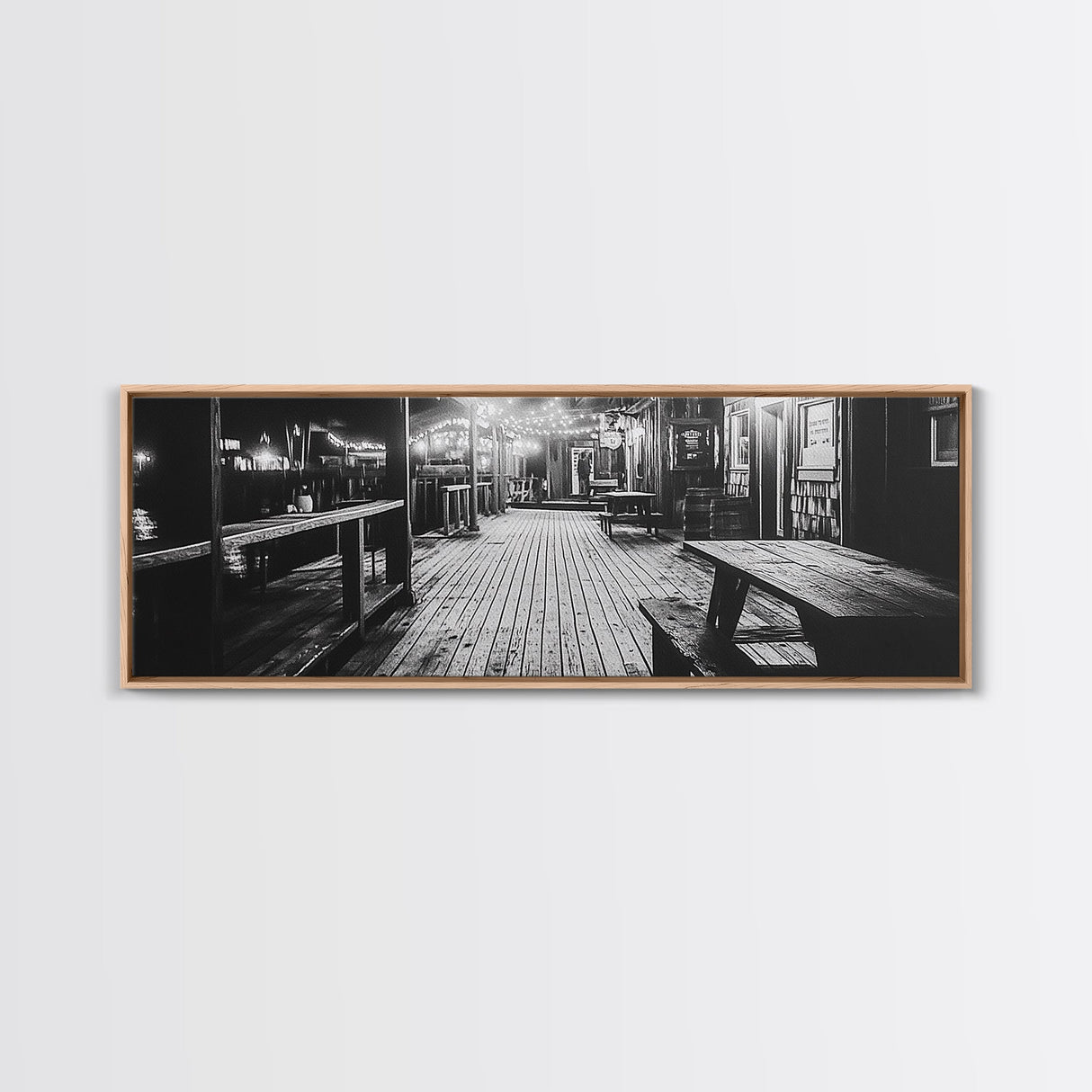 Old Wooden Dock, Moody Art, Canvas Print, Coastal Decor, Rustic Wall Art, Wabi Sabi Art, Extra Wide Art, Nautical Wall Art