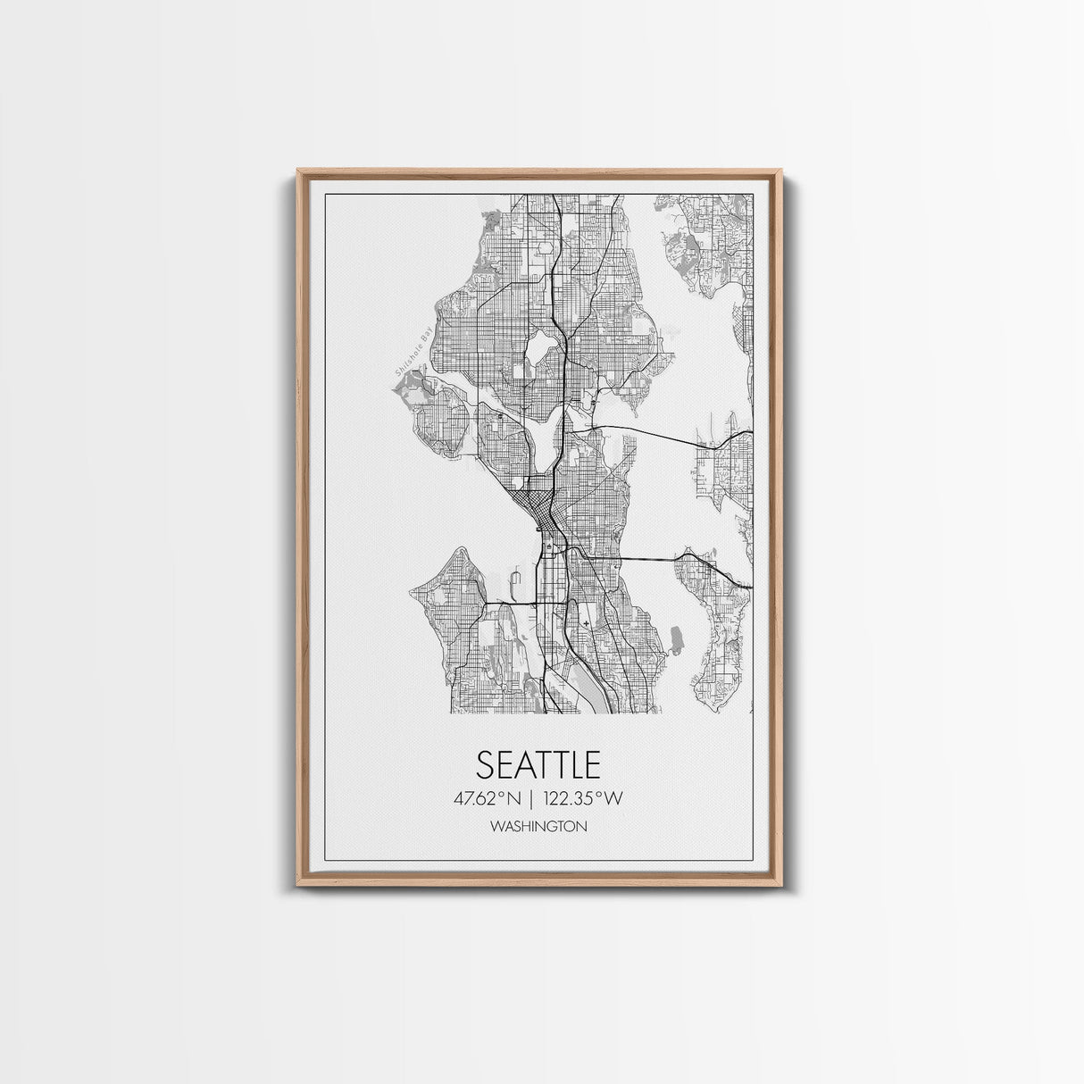 Seattle Street Map, Washington Map, City Map Print, Minimalist Art, Wall Art, Canvas Print, Unique Wall Décor, Anniversary Gift, Travel Art