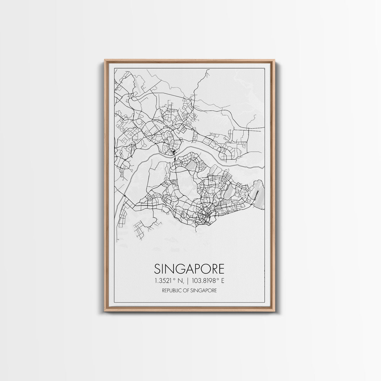Singapore Street Map, Singapore Map, Asia City Map Print, Minimalist Art, Wall Art, Canvas Print, Room Decor, Travel Wall Art, Gift For Him