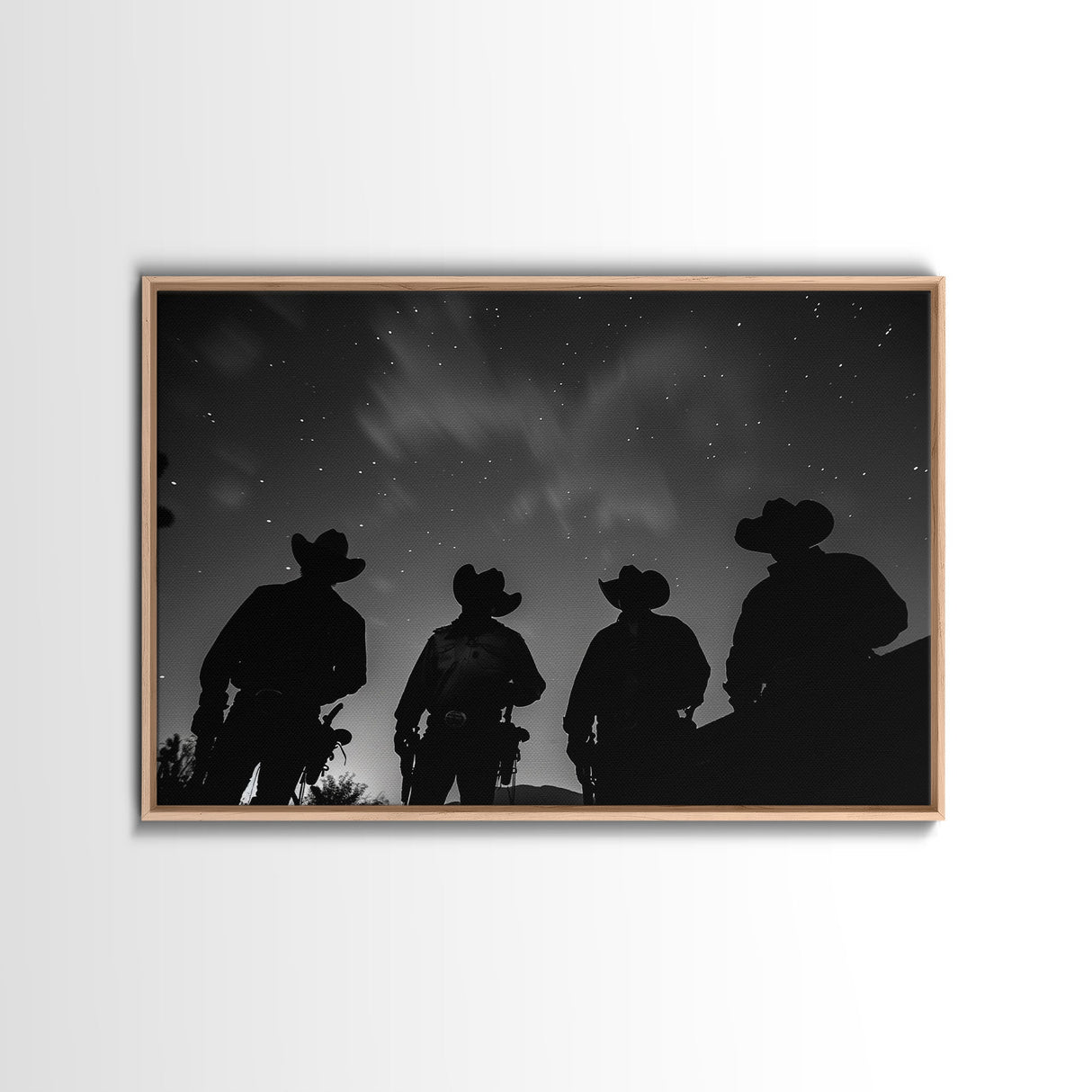 Cowboy Prints Framed Wall Art, Western Decor, Farmhouse Decor, Cowboy Photography, Gloss Metal Wall Art, Wood Framed Rustic Decor