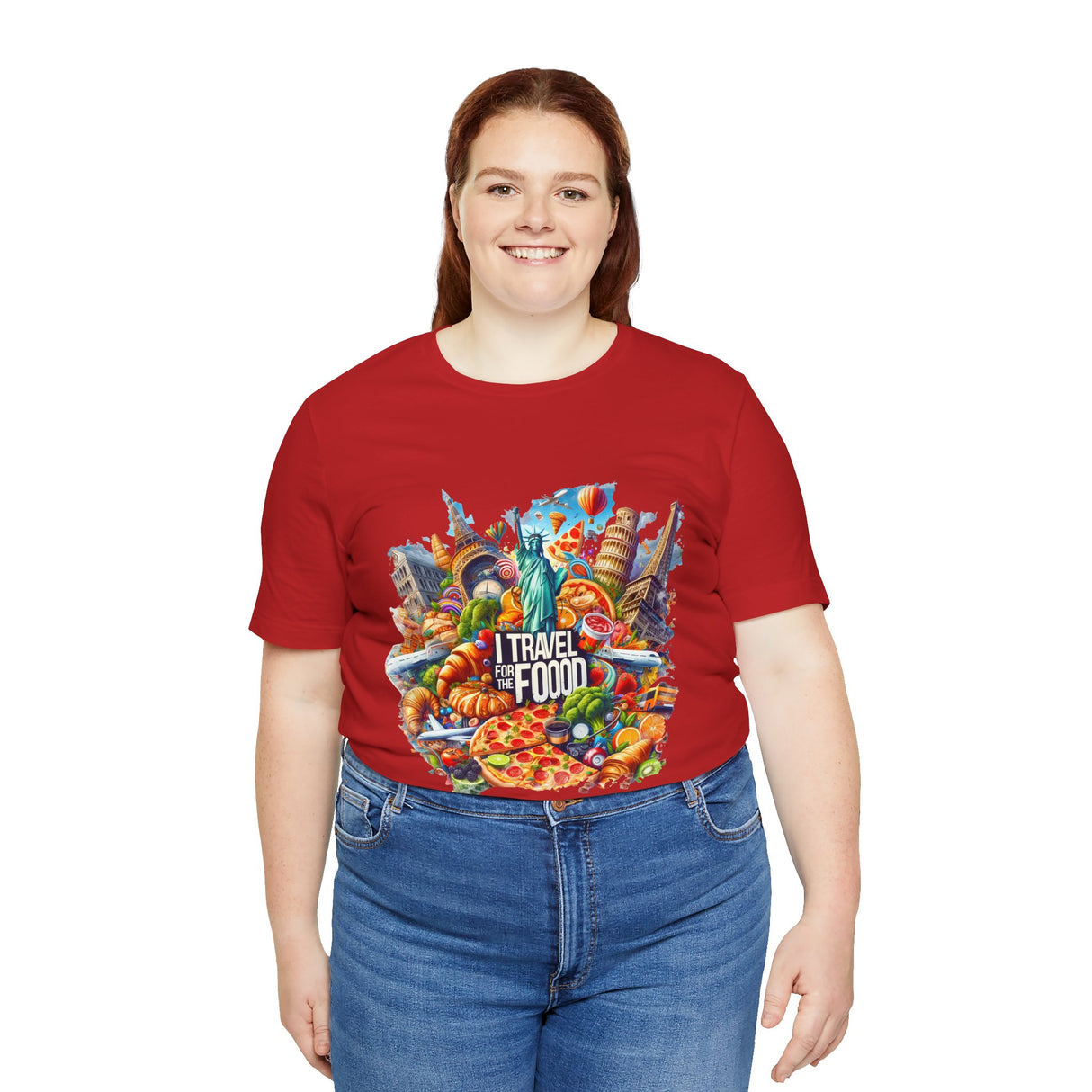 Camiseta "I Travel for The Food" a todo color