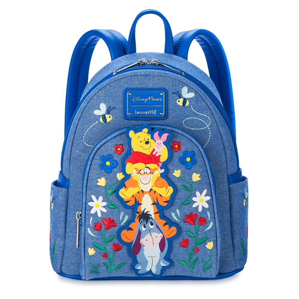Disney Loungefly Winnie the Pooh and Friends Denim Look Mini Backpack