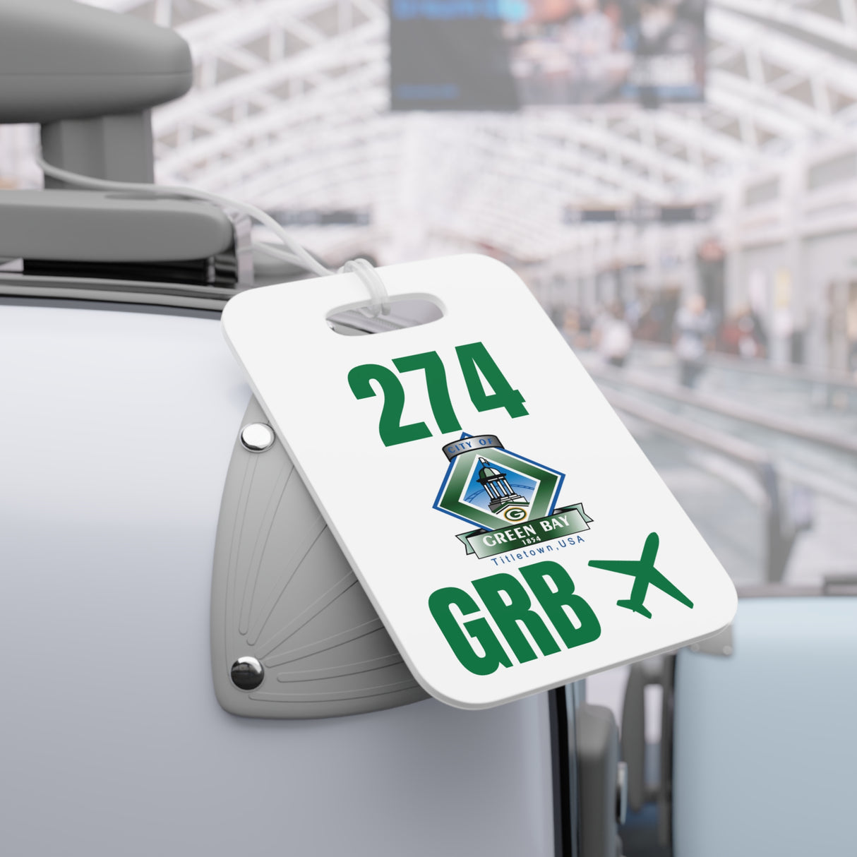 Green Bay Wisconsin, Area Code / Airport Tag for Bags and Luggage - 274 / GRB