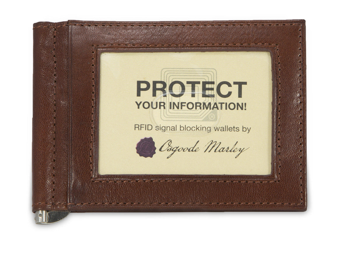 Leather RFID Money Clip Wallet by Osgoode Marley