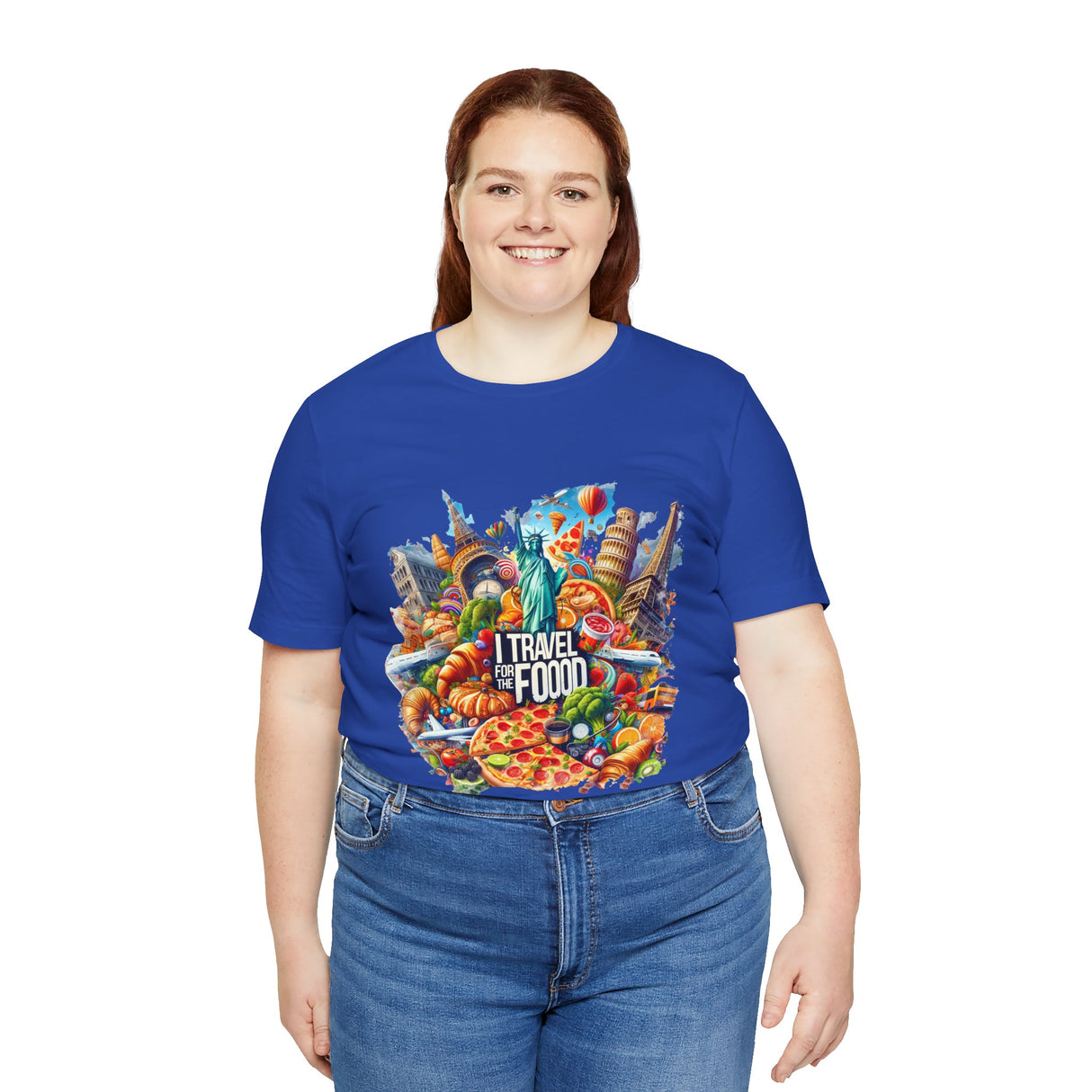 Camiseta "I Travel for The Food" a todo color