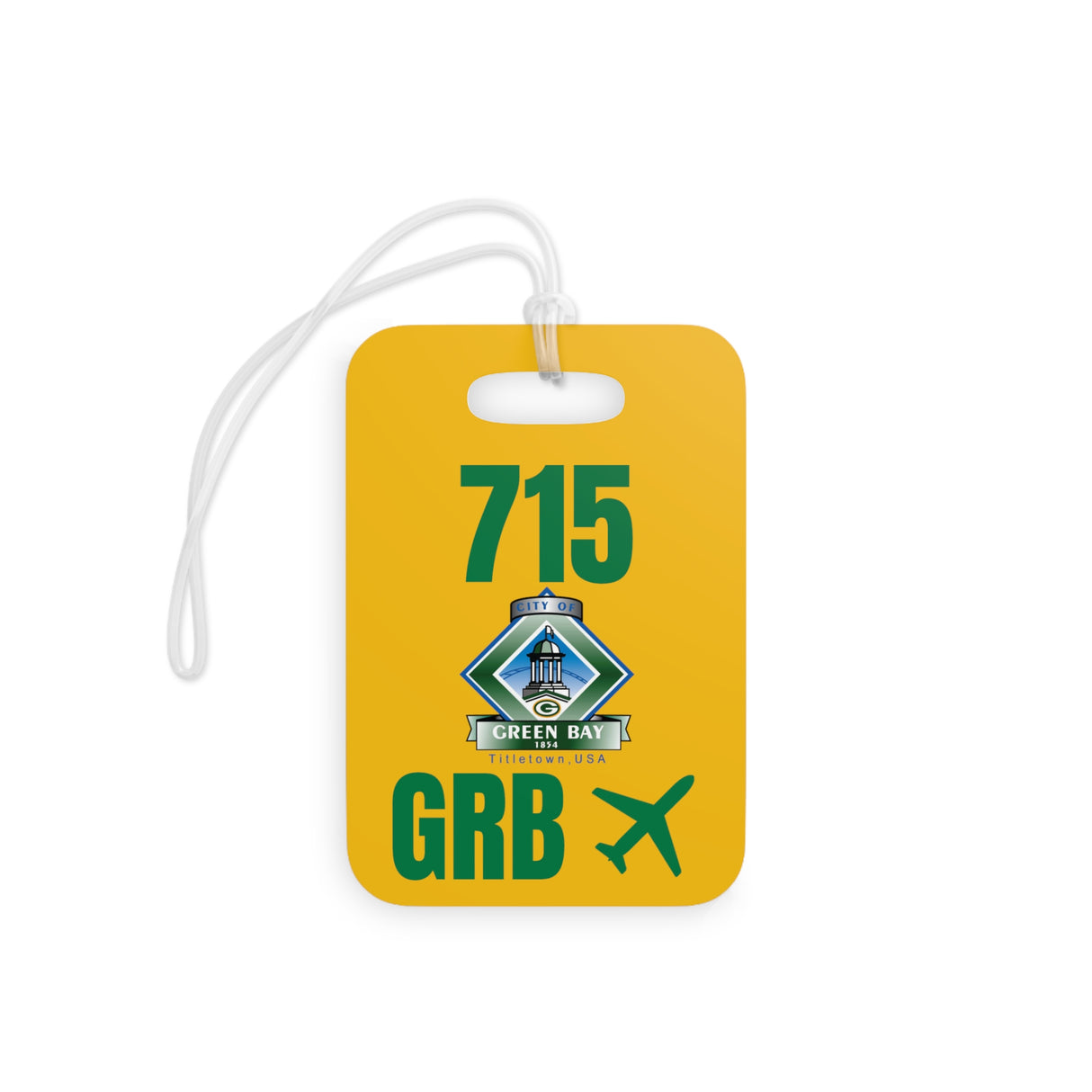 Green Bay Wisconsin, Area Code / Airport Tag for Bags and Luggage - 715 / GRB