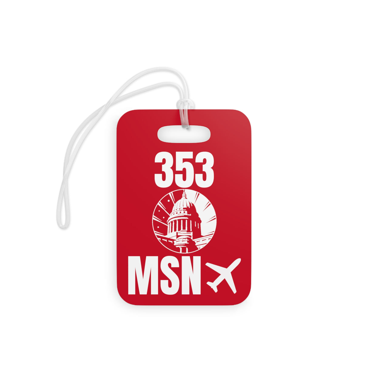 Madison Wisconsin, Area Code / Airport Tag for Bags and Luggage - 353 / MSN & Capital