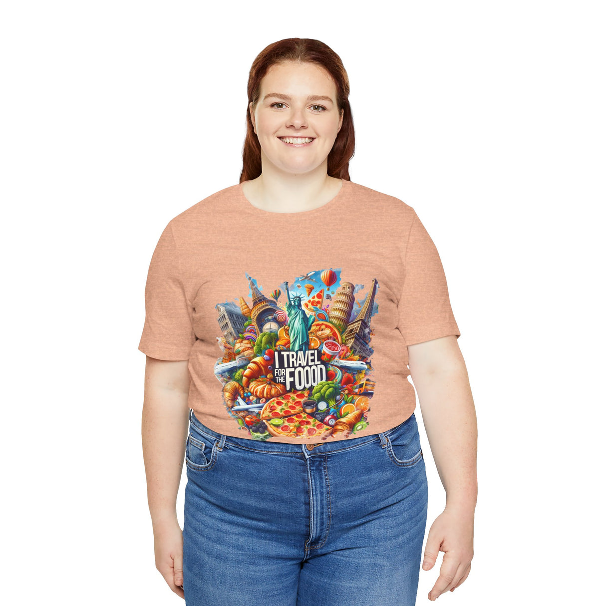 Camiseta "I Travel for The Food" a todo color