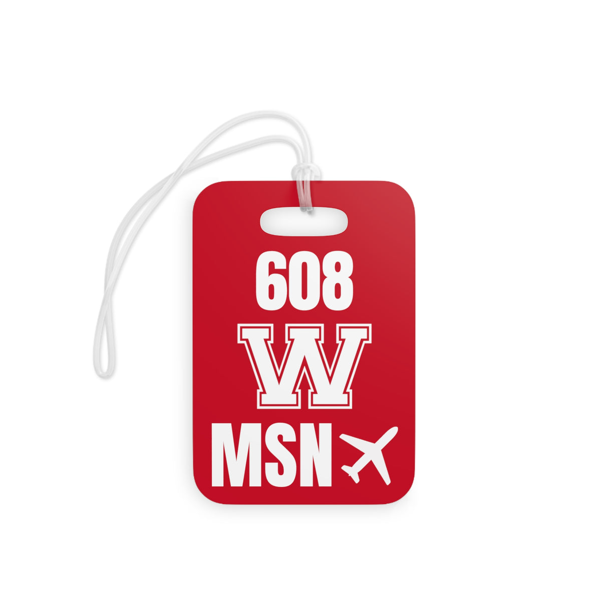 Madison Wisconsin, Area Code / Airport Tag for Bags and Luggage - 608 / MSN & College Wl