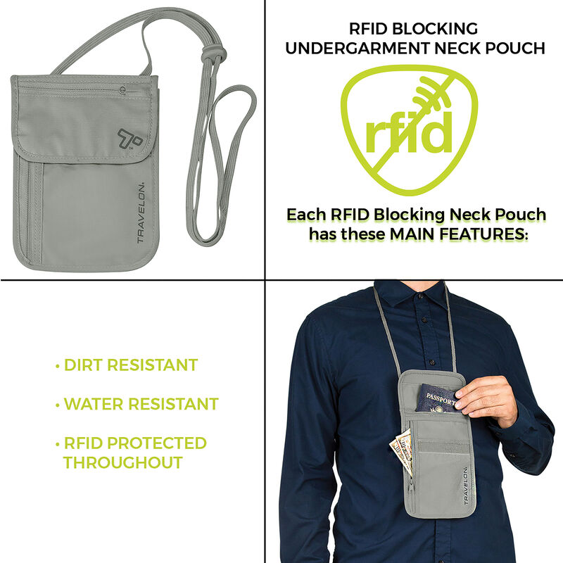 RFID Blocking Undergarment Neck Pouch by Travelon (12998)