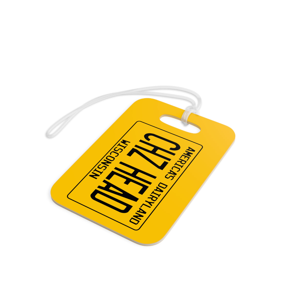 Cheez Head - Wisconsin Retro Liscense Plate Luggage Tag