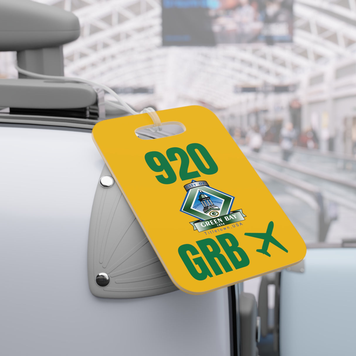 Green Bay Wisconsin, Area Code / Airport Tag for Bags and Luggage - 920 / GRB