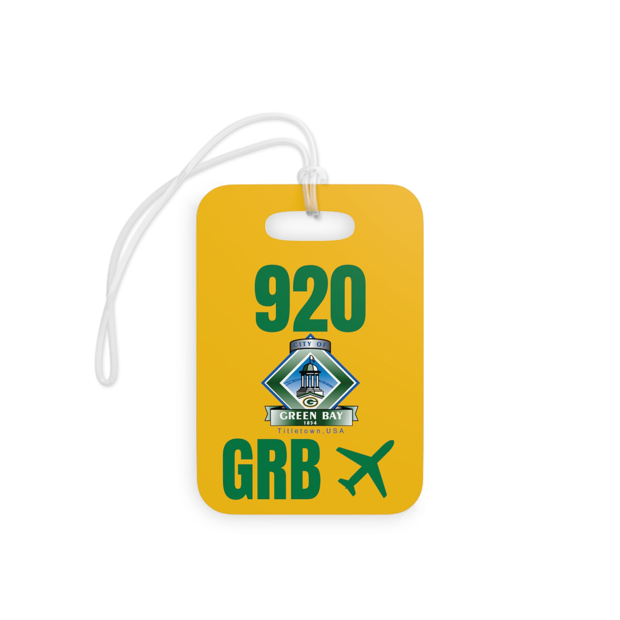 Green Bay Wisconsin, Area Code / Airport Tag for Bags and Luggage - 920 / GRB