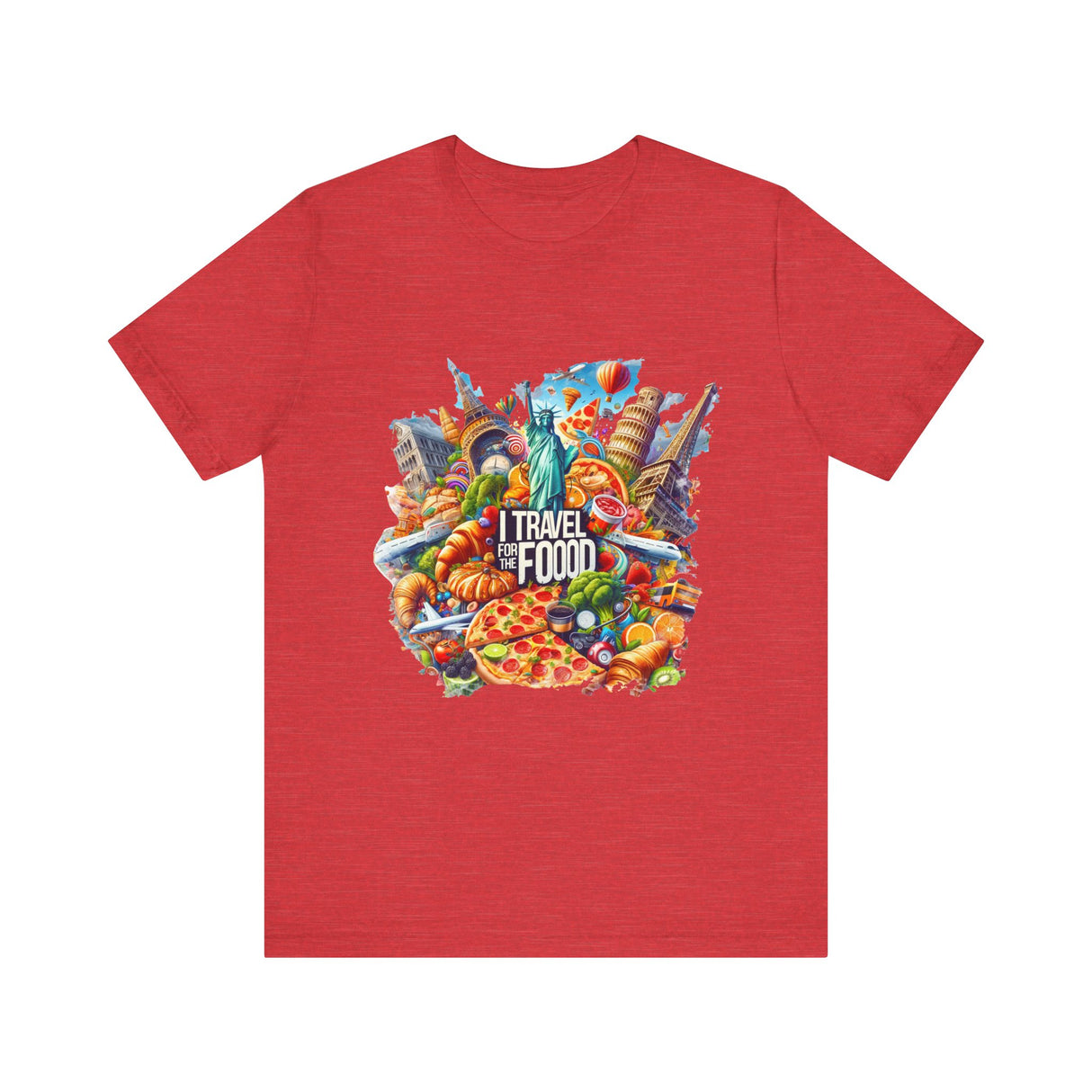 Camiseta "I Travel for The Food" a todo color