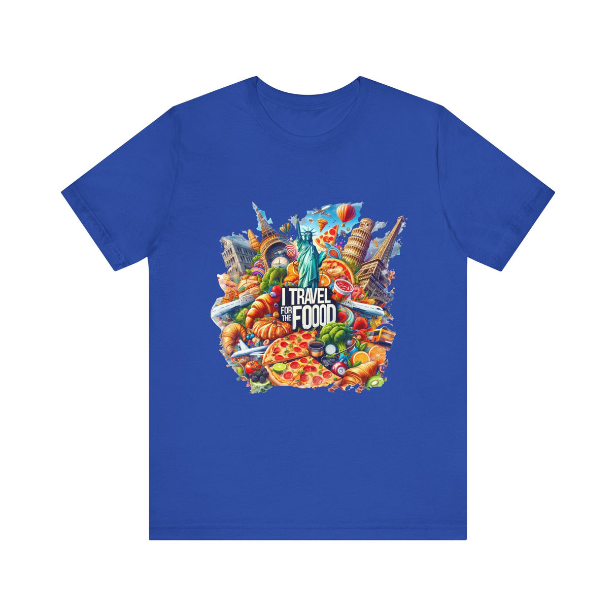 Camiseta "I Travel for The Food" a todo color