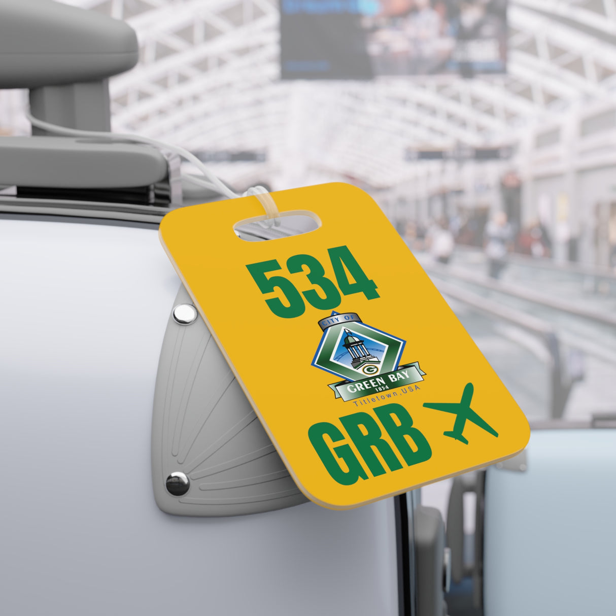 Green Bay Wisconsin, Area Code / Airport Tag for Bags and Luggage - 534 / GRB