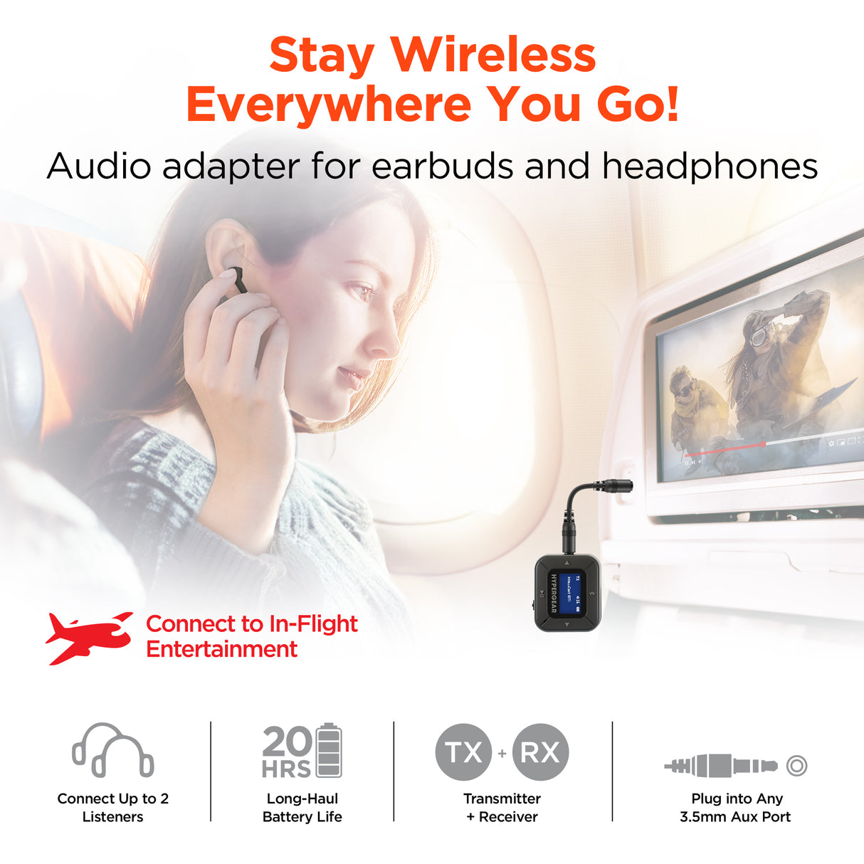 IntelliCast Flight Audio Adapter – Wireless Freedom for Every Journey