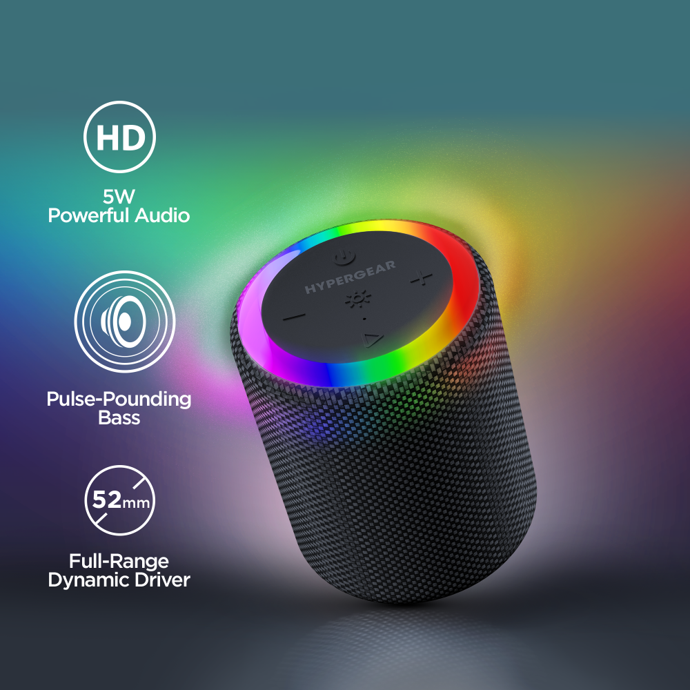 Halo Waterproof LED Wirelss Speaker - 2 sizes, by Hypergear