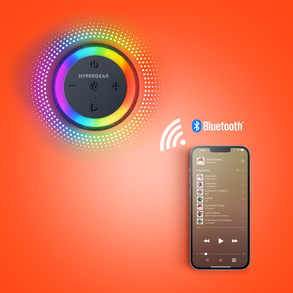 Halo Waterproof LED Wirelss Speaker - 2 sizes, by Hypergear