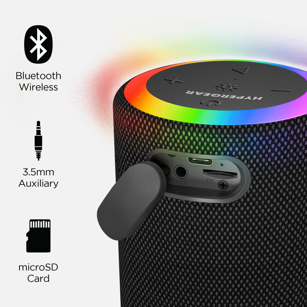 Halo Waterproof LED Wirelss Speaker - 2 sizes, by Hypergear
