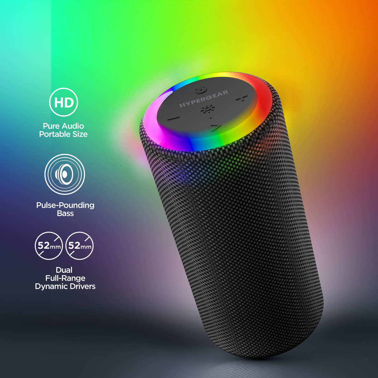 Halo Waterproof LED Wirelss Speaker - 2 sizes, by Hypergear