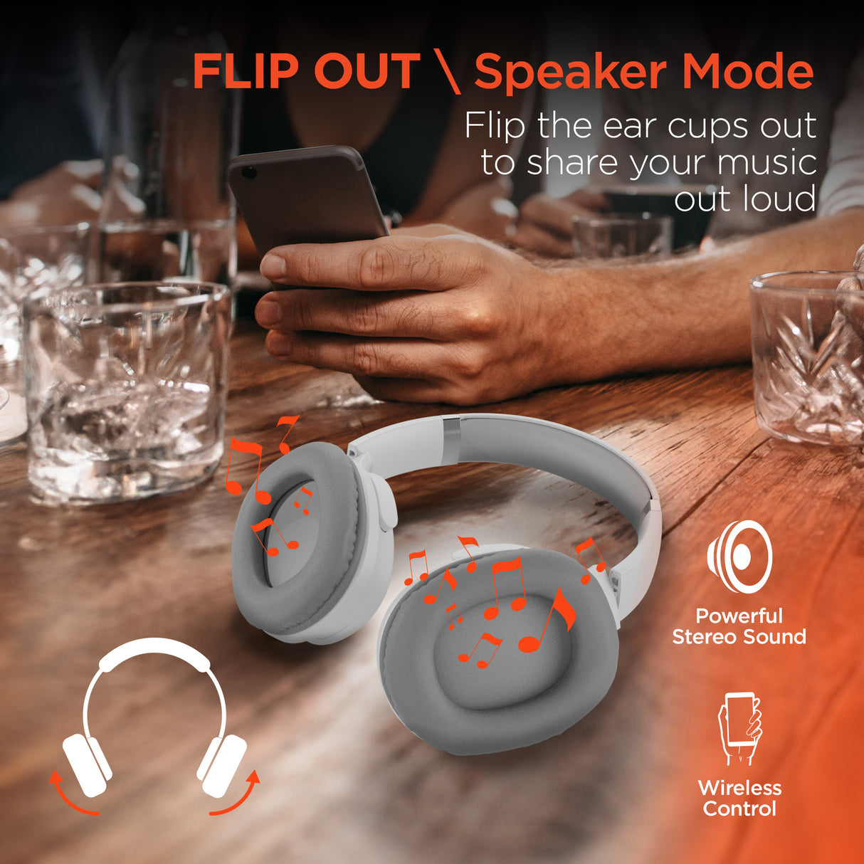 Flip 2-in-1 Wireless Headphones + Speaker by Hypergear