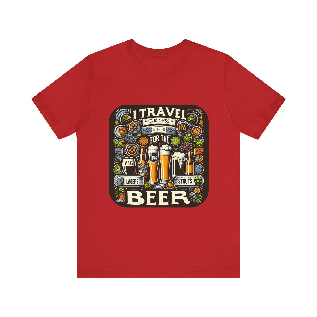 "I Travel for The Beer" full color T-shirt