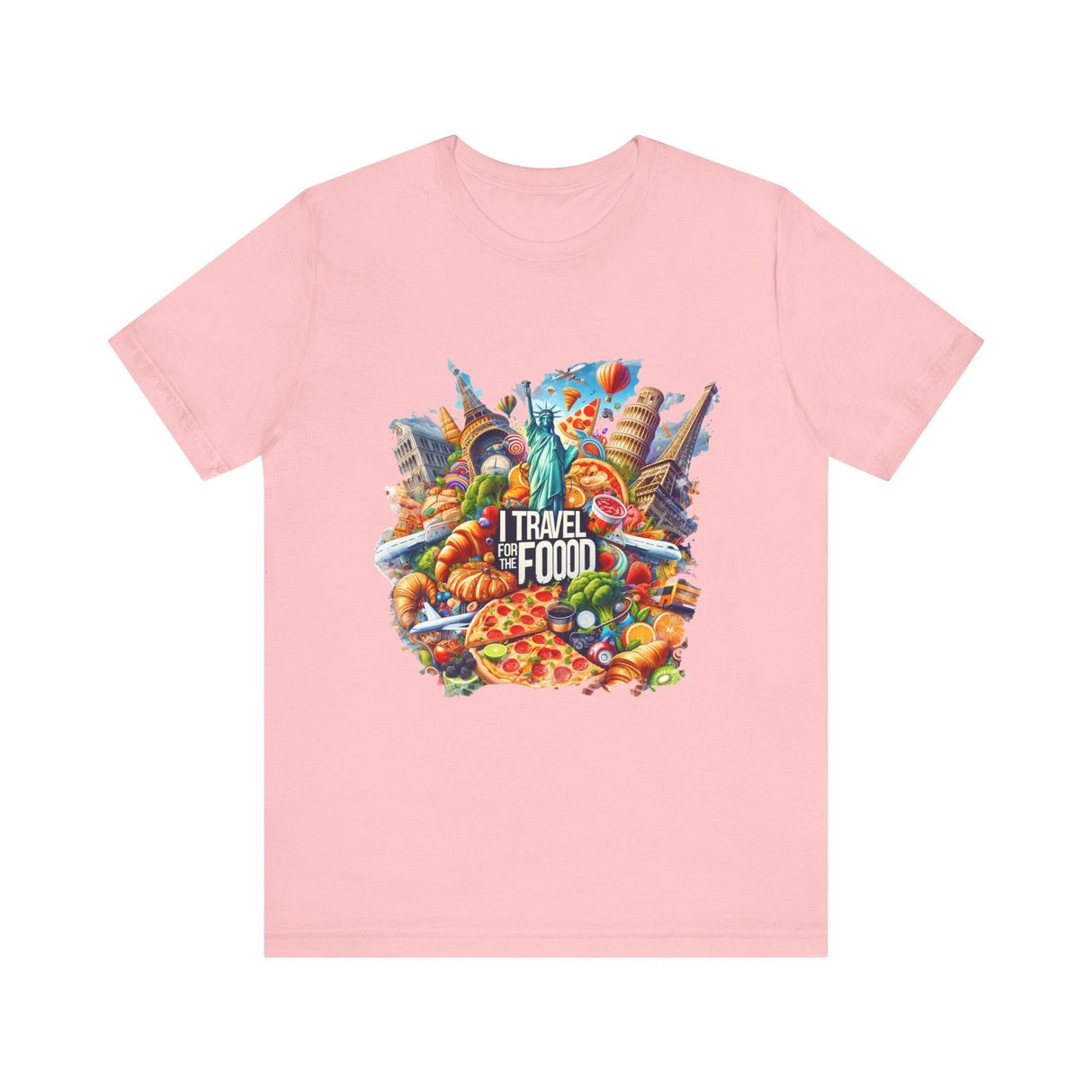 Camiseta "I Travel for The Food" a todo color