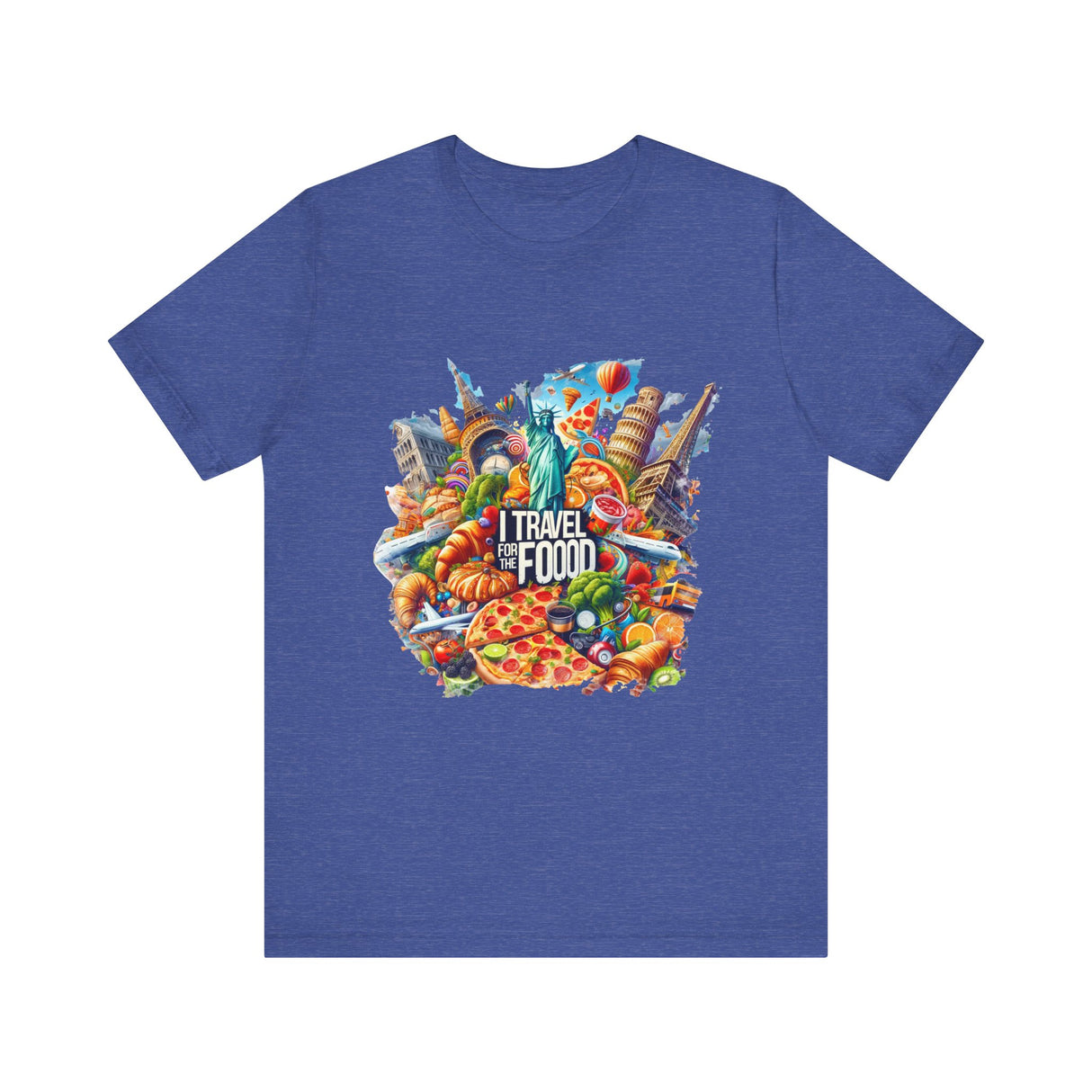 Camiseta "I Travel for The Food" a todo color