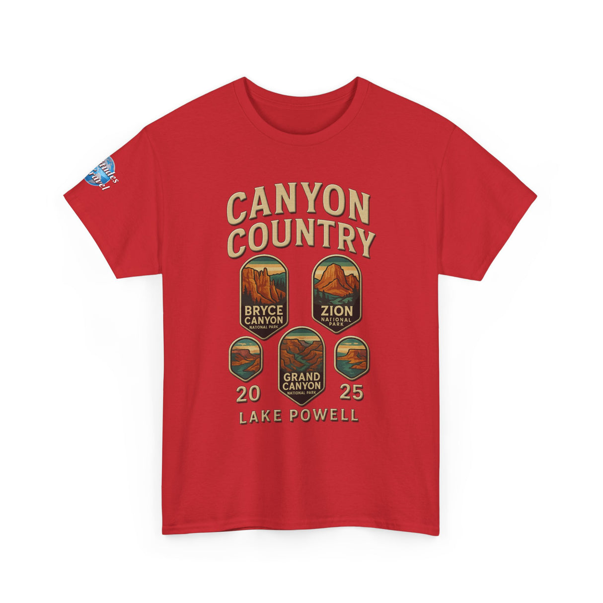 Custom Latitudes Travel - Canyon Country Tee, Adventure T-Shirt, National Park Shirt, Travel Souvenir Gift, Retro Tour Shirt, Hiking Apparel, Unisex Cotton Top