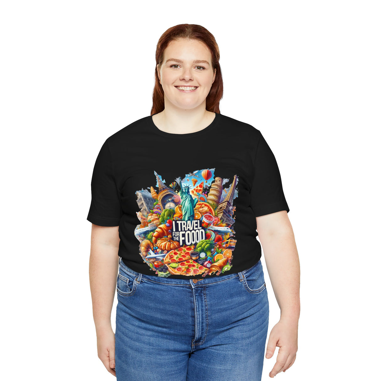 Camiseta "I Travel for The Food" a todo color