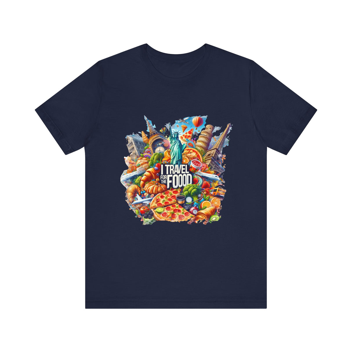 Camiseta "I Travel for The Food" a todo color