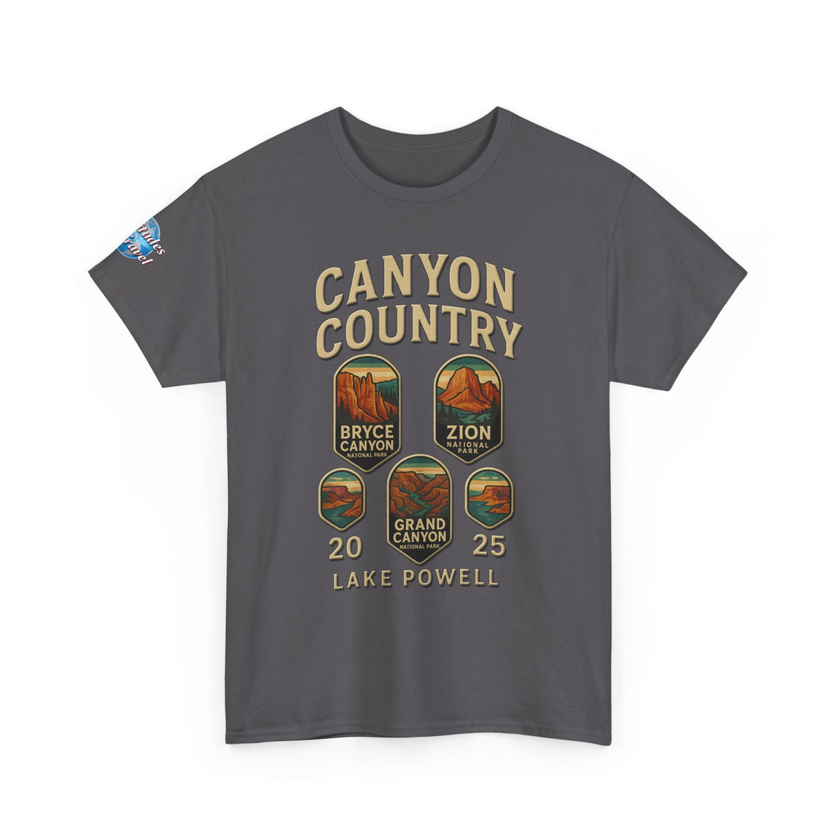 Custom Latitudes Travel - Canyon Country Tee, Adventure T-Shirt, National Park Shirt, Travel Souvenir Gift, Retro Tour Shirt, Hiking Apparel, Unisex Cotton Top