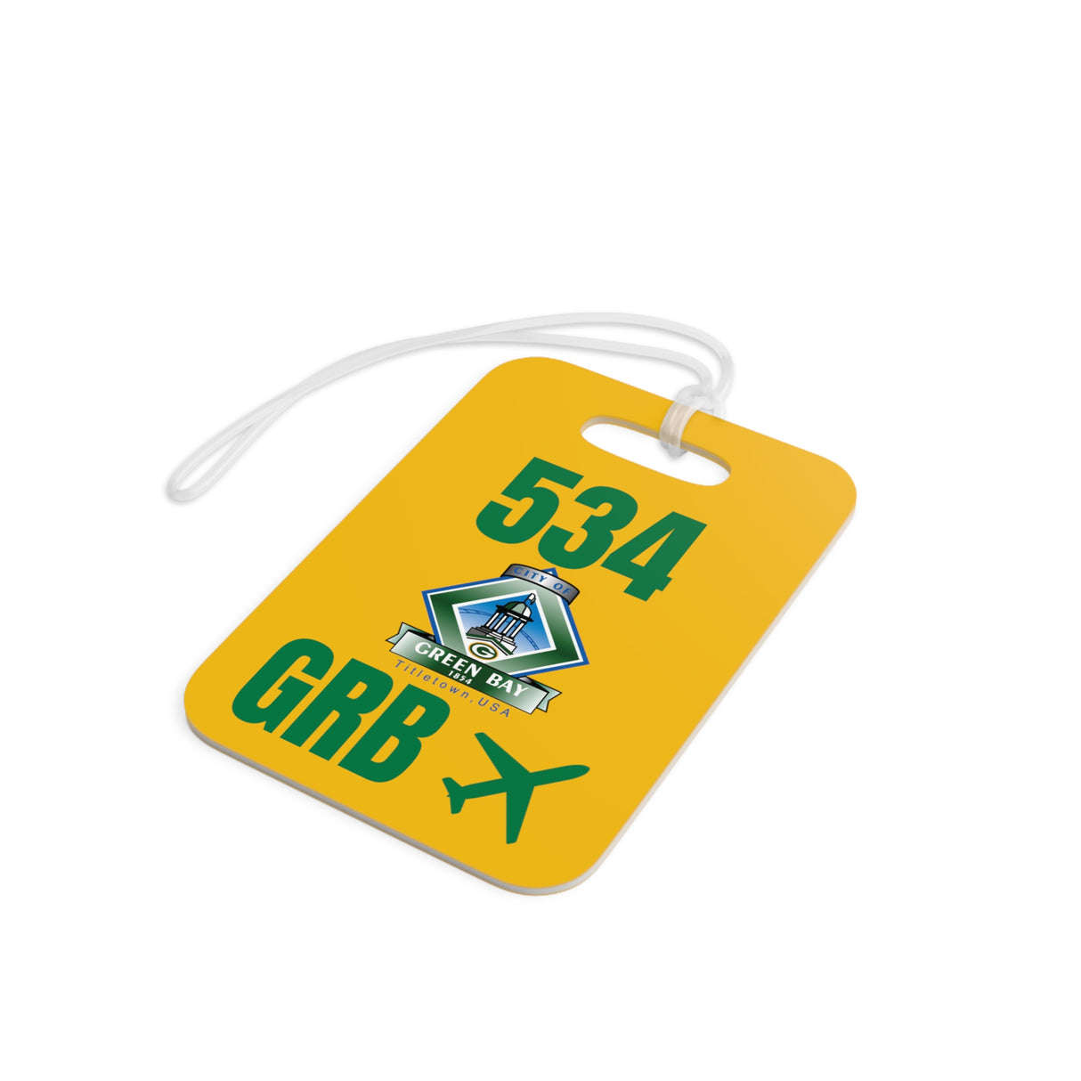 Green Bay Wisconsin, Area Code / Airport Tag for Bags and Luggage - 534 / GRB