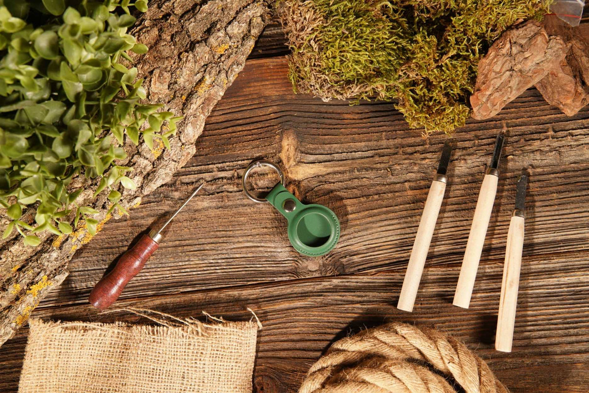 AirTag Case | Leather AirTag Keychain | Key Ring Holder