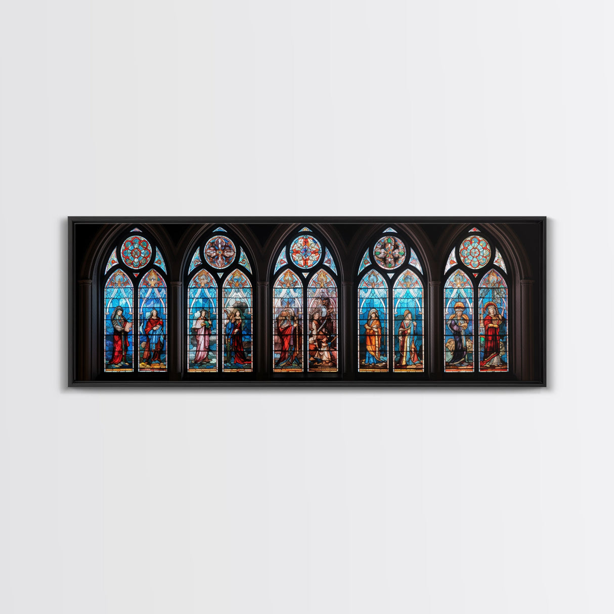 Stained Glass Windows Canvas Print, Stained Glass Painting On Canvas, Church Stained Glass Windows Fine Art Print