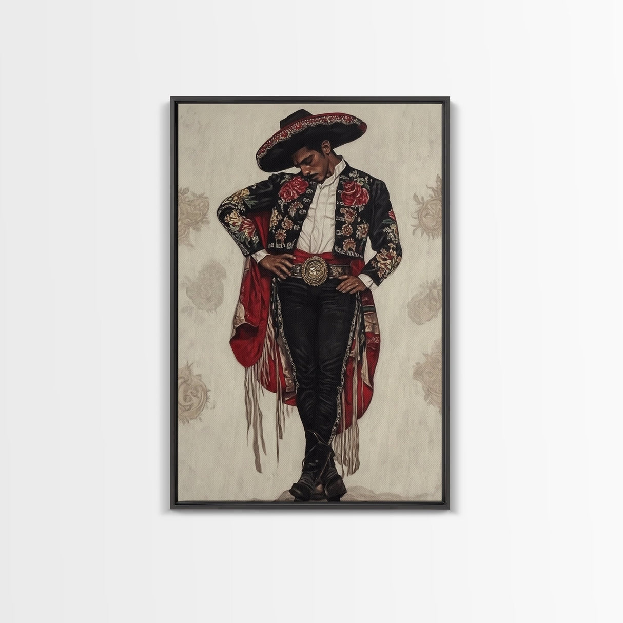 The Matador Oil Painting Canvas Print, Chicano Wall Art, Mexicano Decor, Mexican Inspired Wall Art