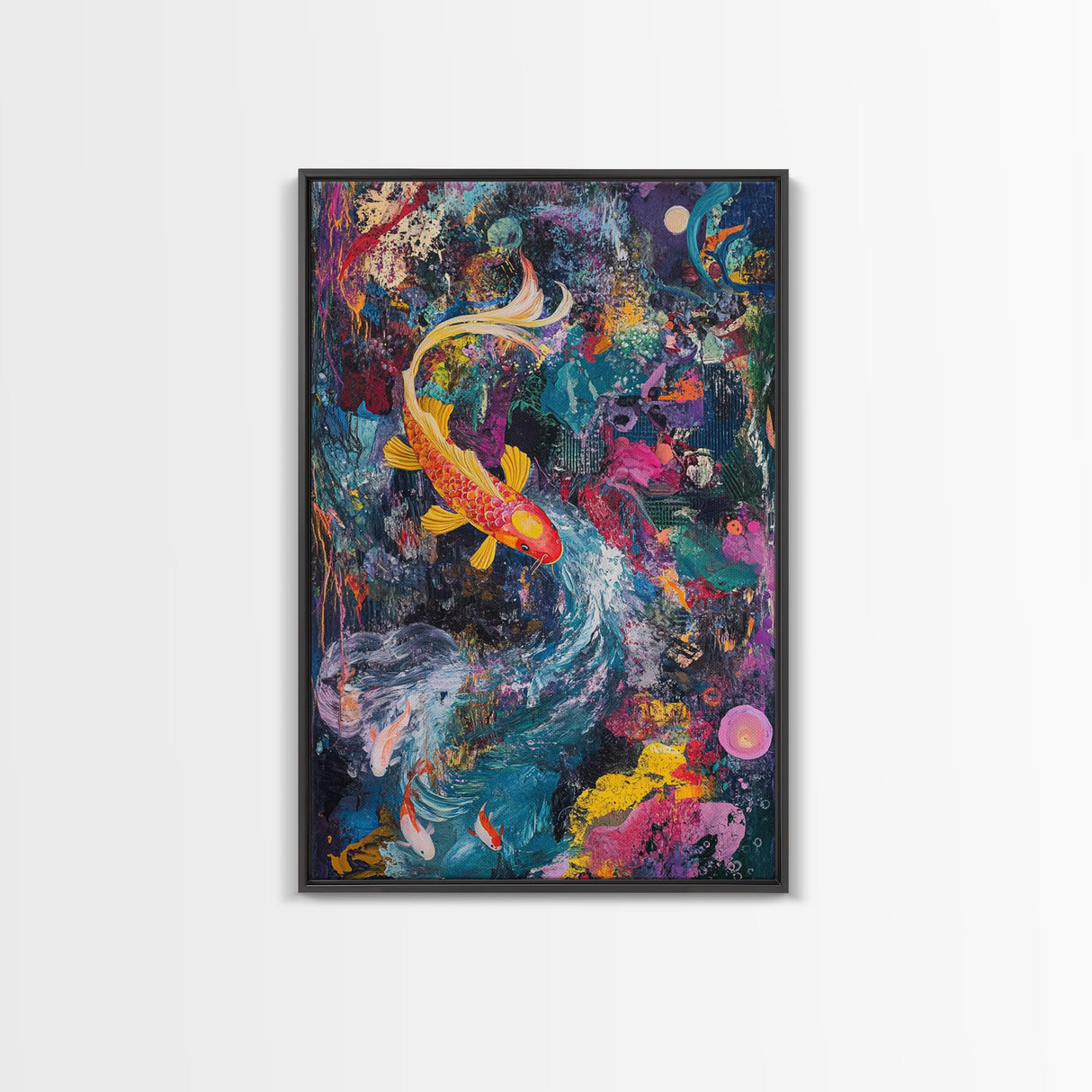 Abstract Koi Fish Painting Print, Wabi Sabi Home Decor, Gift Idea, Housewarming Gift Idea, Colorful Koi Fish Art Print