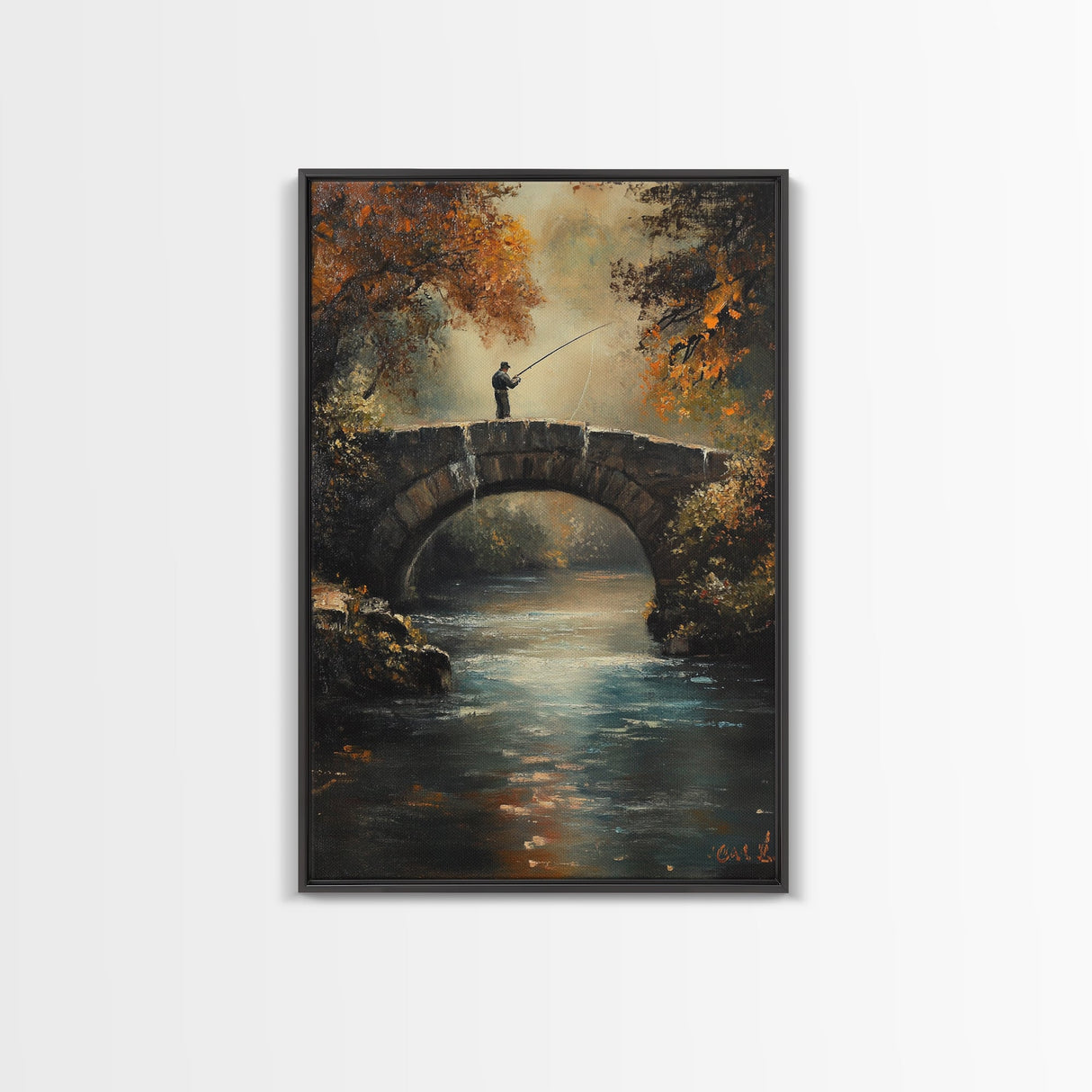 Fly Fishing Art Print on Canvas - Outdoors Gift Idea - Gift For Dad - Fly Fishing Art - Fly Fishing Painting - Trout Fishing - Outdoorsman Gift