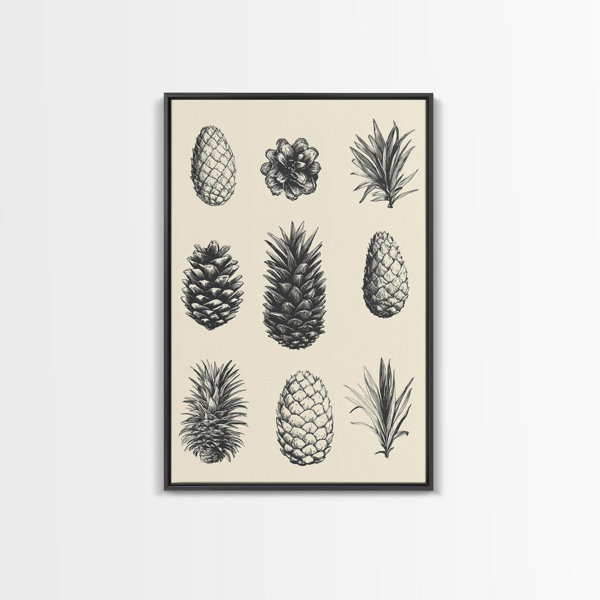 Christmas Pine Cones Canvas Print - Framed Canvas - Minimalist Christmas Art - Boho Christmas Art - Rustic Christmas Art - Pinecone Painting
