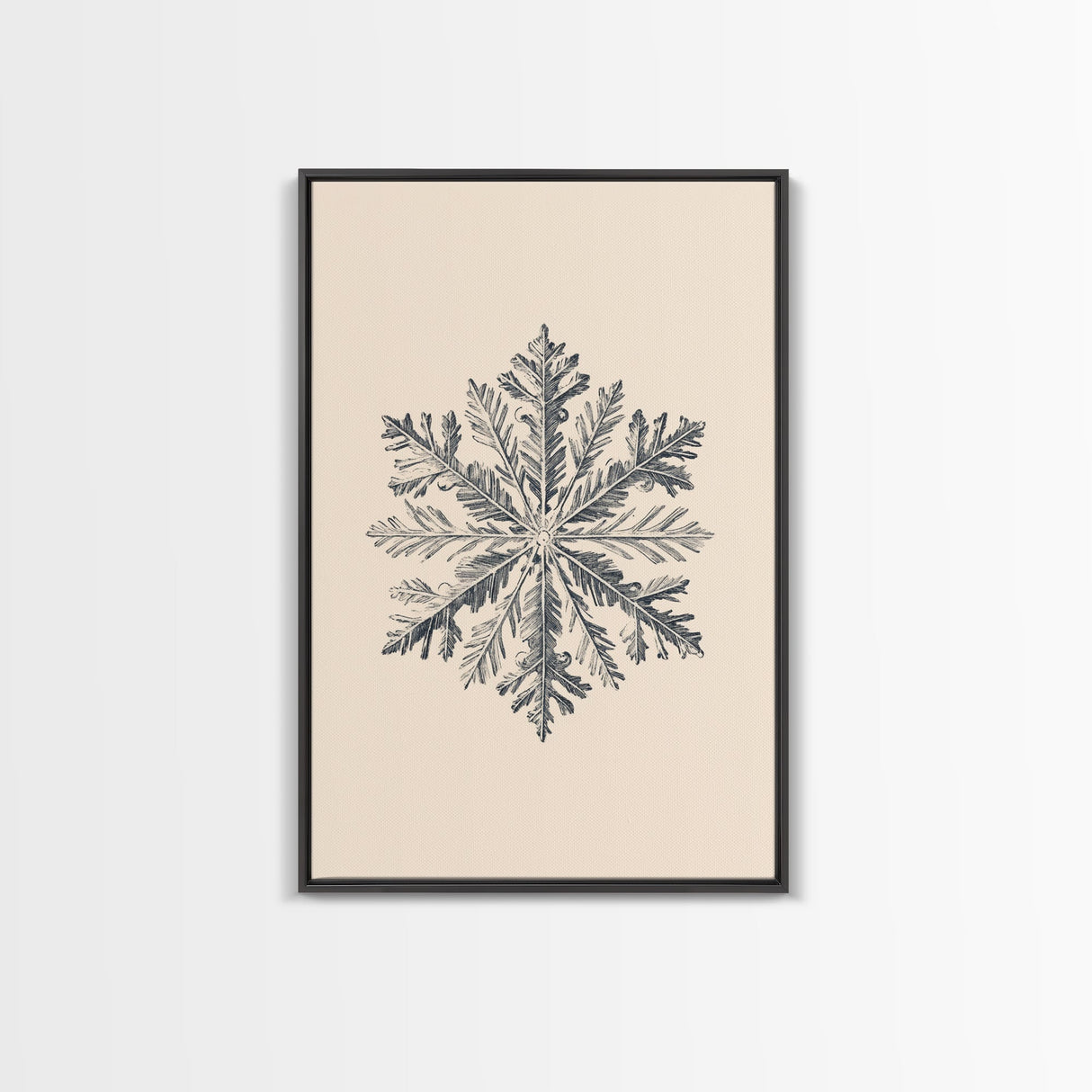 Snowflake Canvas Print - Framed Canvas - Minimalist Christmas Art - Boho Christmas Art - Rustic Christmas Art - Winter Decor - Winter Art