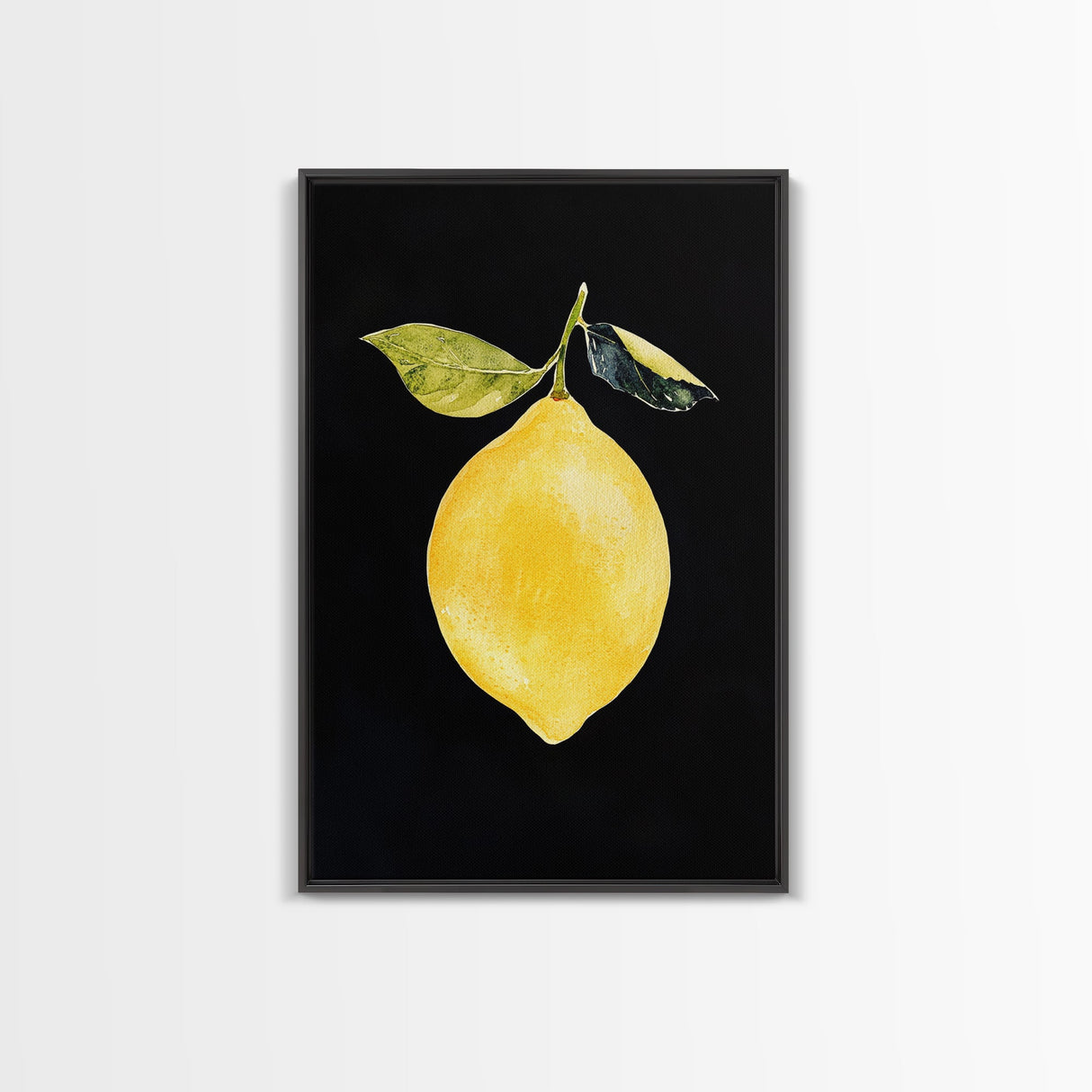Lemon Oil Painting Print, Vintage Still Life of a Lemon, Antique Fruit Art Print, Still Life Wall Art, Lemon Painting, Framed Canvas Print